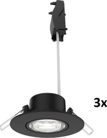 Philips - Комплект 3x димируеми вградени таванни осветителни тела CILANTRO LED/5W/230V 4000K черно