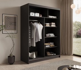 Гардероб Naldo 150 с плъзгащи врати - Черен