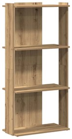 860273 vidaXL Библиотека 3 рафта дъб артизан 60x30x120 см инженерно дърво