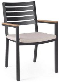 Антрацитни градински столове в комплект от 4 бр. метални Henna – Bizzotto