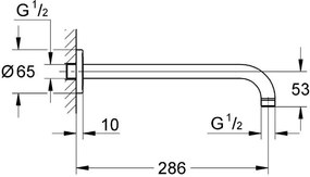 Душ рамо Grohe-Дължина 28.6 см.