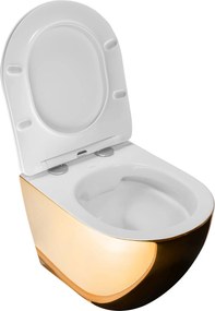 тоалетна чиния Rea Carlo Flat Mini Gold/White