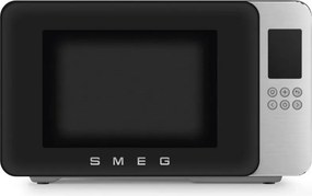 Микровълнова фурна с грил 4в1 SMEG Collezione MOC01BLMEU, 1900W, 29 л, 18 програми, Плавно затваряне, Звуков сигнал, LCD, Черен мат