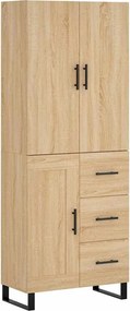 3196038 vidaXL Висок шкаф, дъб сонома, 69,5x34x180 см, инженерно дърво
