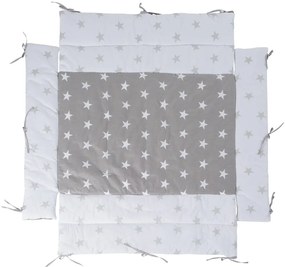 Бял/сив калъф за матрак за детско легло със смес от памук 96 cm Little Stars – Roba