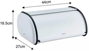 Кутия за хляб Kinghoff KH 1864, 18.5х27х44 см, Плавно отваряне и затваряне, Стомана, Бял