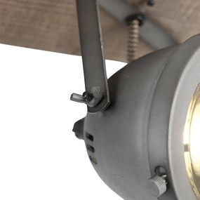 Интелигентен прожектор стомана с дърво наклоняем с 3 WiFi GU10 - Emado