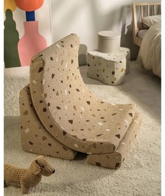 Светлокафяв детски стол от букле и шенил Terrazzo Moon – Wigiwama