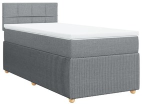 3287283 vidaXL Боксспринг легло с матрак, светлосиво, 80x200 см, плат