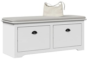 4016869 vidaXL L Пейка за антре "BODO" Бяла 114x40x45 cm