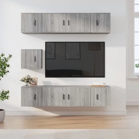 3188668 vidaXL Комплект ТВ шкафове от 7 части, сив сонома, инженерно дърво