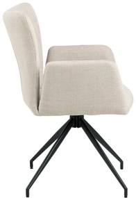 Бежови тапицирани трапезни столове в комплект с подлакътници 2 бр. Laura – Actona