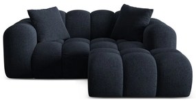 Тъмносин шенилов ъглов диван (десен ъгъл) Treno – Cosmopolitan Design