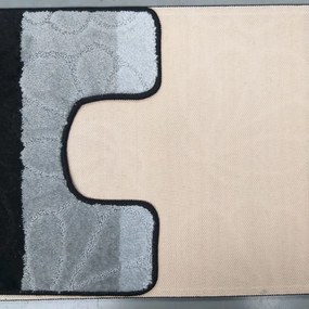 Комплект черни килимчета за баня и тоалетна 50 cm x 80 cm + 40 cm x 50 cm