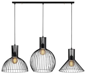 Черно висящо осветително тяло с метален абажур Fellini – Opviq lights