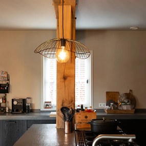 Дизайнерска висяща лампа черна тел 50 см - Pua