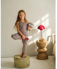 Зелен детски пуф от букле и шенил Terrazzo – Wigiwama