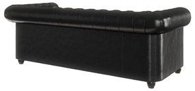 Черен разтегателен диван от изкуствена кожа 203 cm York - Ropez