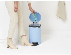 Кош за боклук с педал Brabantia NewIcon 1005532, 12 л, Плавно затваряне, Противоплъзгаща основа, Светлосин
