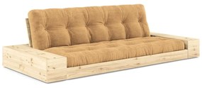 Разтегателен диван от велур в светлокафяво/горчица 244 cm Base – Karup Design