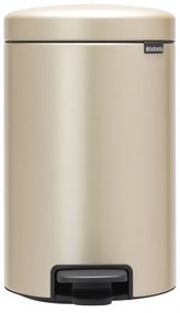 Кош за боклук с педал Brabantia NewIcon 1003201, 12 л, Плавно затваряне, Противоплъзгаща основа, Златен металик
