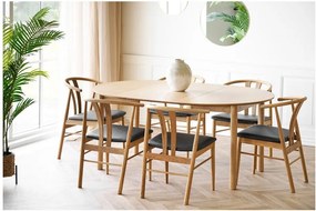 Кръгла сгъваема трапезна маса с допълнителна плоча от декор от дъб ø 120 cm Bundaberg – House Nordic