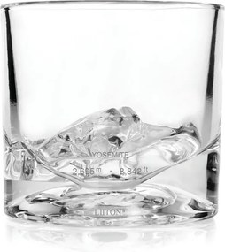 Комплект чаши за уиски LIITON 1009932 Yosemite, 240 мл, 2 бр, Удебелени стени, 3D дъно с форма парк Йосемити, Прозрачен