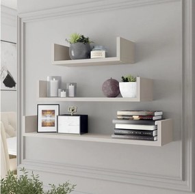Комплект от 3 стенни рафта TRIO 40/60/80x11x18 см кашмир