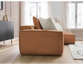 Кафяв ъглов диван от изкуствена кожа (променлив) Boheme – Bobochic Paris