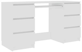 800810 vidaXL Писалище, бяло, 140x50x77 см, инженерно дърво