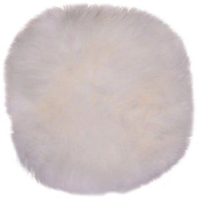 Кръг от бяла овча кожа, ⌀ 35 cm - House Nordic