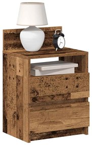 858575 vidaXL Нощни шкафчета, 2 бр, с 2 чекмеджета, старо дърво, 40x33x60 см