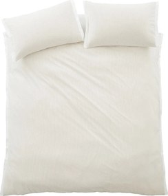 Кремаво единично спално бельо от памук перкал 135x200 cm Seersucker Woven Stripe – Bianca