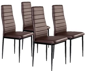 Комплект от 4 елегантни стола в кафяво с непреходен дизайн