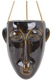 Тъмнокафява саксия за окачване, височина 22,3 cm Mask - PT LIVING