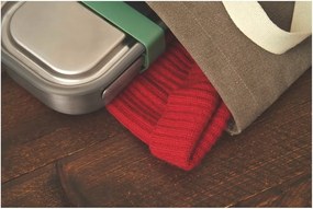 Кутия за закуски от неръждаема стомана със зелена лента , 1000 ml - Black + Blum