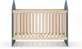 Детско креватче 60x120 cm от декор от бор в естествен цвят/сиво-зелено Estefania – Marckeric