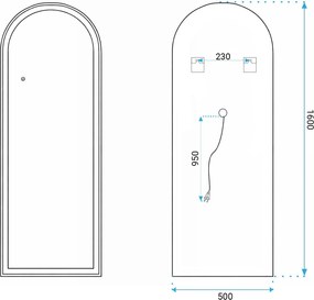 Огледало LED Orbit 50x160cm White