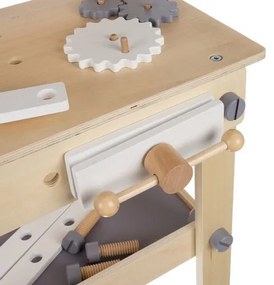 Дървена работна маса с инструменти за малки майстори