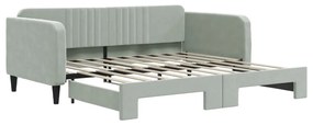 3197076 vidaXL Канапе с изтеглящо легло светлосиво 90x190 см кадифе