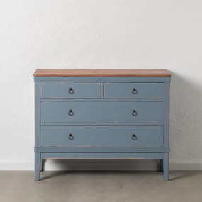 Син нисък скрин от масивна ела 115x90 cm Shabby – Ixia