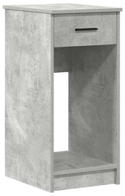 858743 vidaXL Стойка за компютърна кула с чекмедже бетонно сив 35x45x77 см