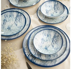 Комплект за хранене 24 части син/порцелан