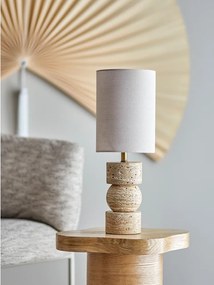 Каменна настолна лампа в естествен цвят с текстилен абажур (височина 53 cm) Marci – Bloomingville