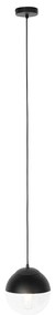 Ретро висяща лампа черна с прозрачно стъкло 20 см - Eclipse