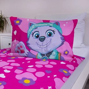 Розово памучно детско спално бельо за детско креватче 100x135 cm Paw Patrol "Pawsome friendships grow" – Jerry Fabrics