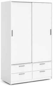 Бял гардероб с плъзгащи се врати 121x200 cm Line - Tvilum