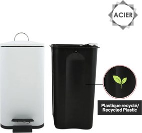 Стоманено кошче за боклук с педал в матово бял цвят 5 l Erik – Spirella