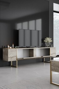 ТВ шкаф Luxe, цвят Травертин Златен