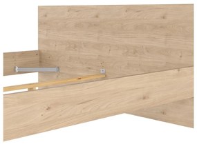 Двойно легло от дъбов декор без ламелно дъно в естествен цвят 180x200 cm Naia – Tvilum